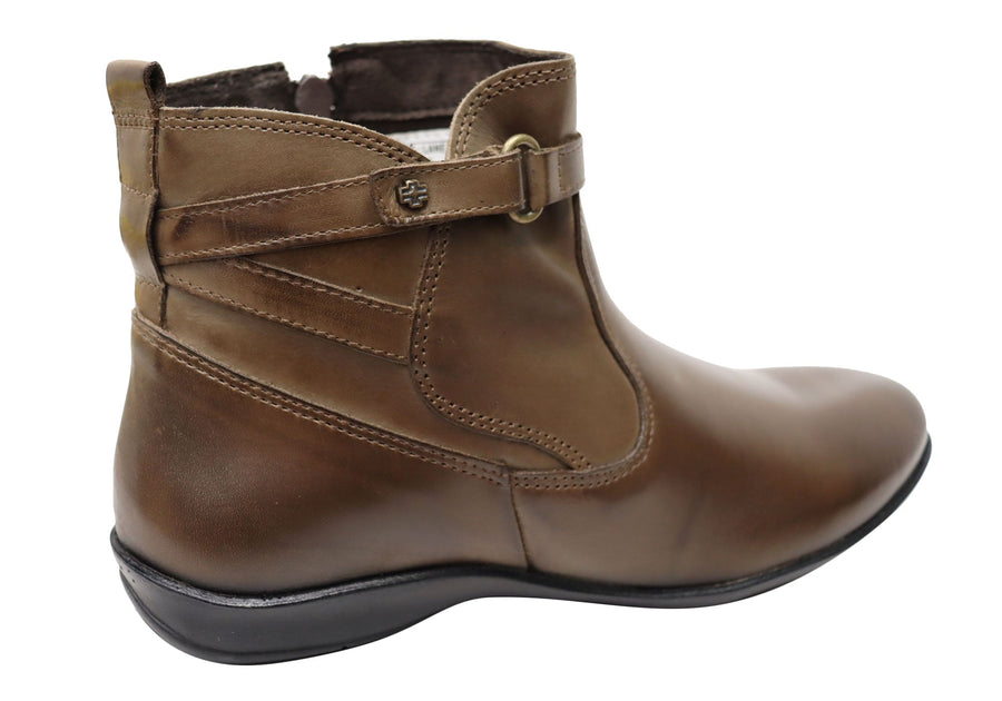Perlatto Lane Womens Comfortable Leather Ankle Boots Made In Brazil
