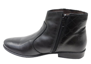 Perlatto Morgan Womens Comfortable Leather Ankle Boots Made In Brazil