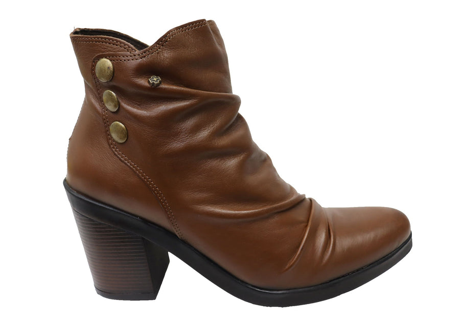 Perlatto Hilton Womens Comfortable Leather Ankle Boots Made In Brazil