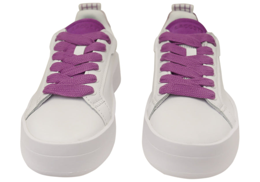 Lacoste Women Leather Lace Up Carnaby Platform Sneakers