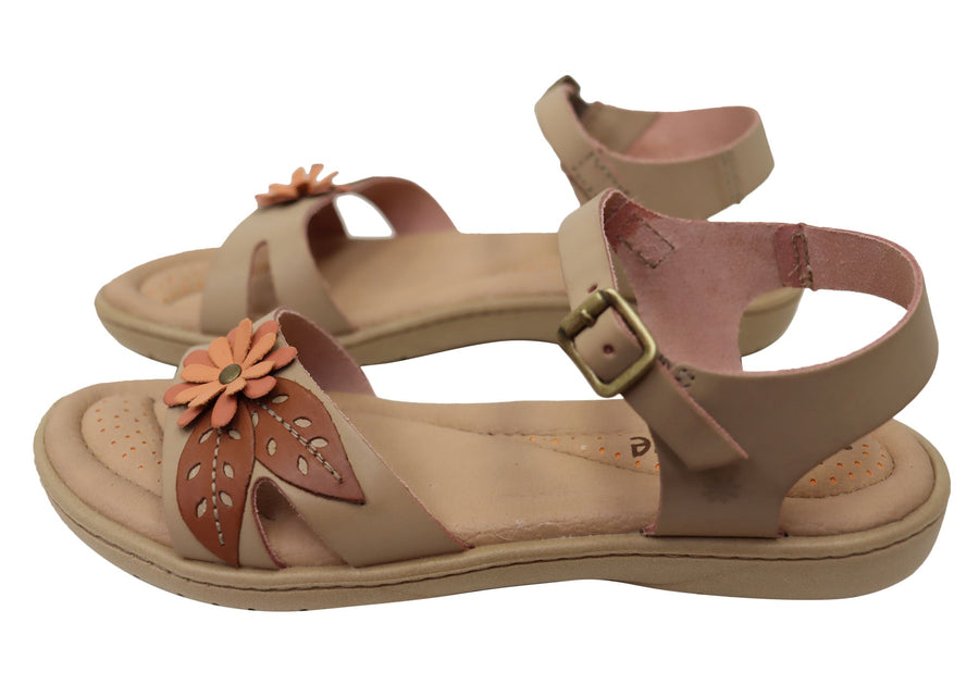 New Face Mindy Womens Comfortable Leather Sandals Made In Brazil