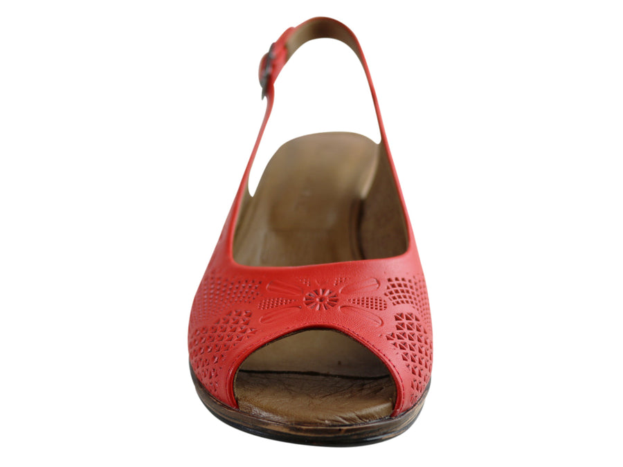 Orizonte Dominica Womens European Leather Comfortable Wedge Sandals