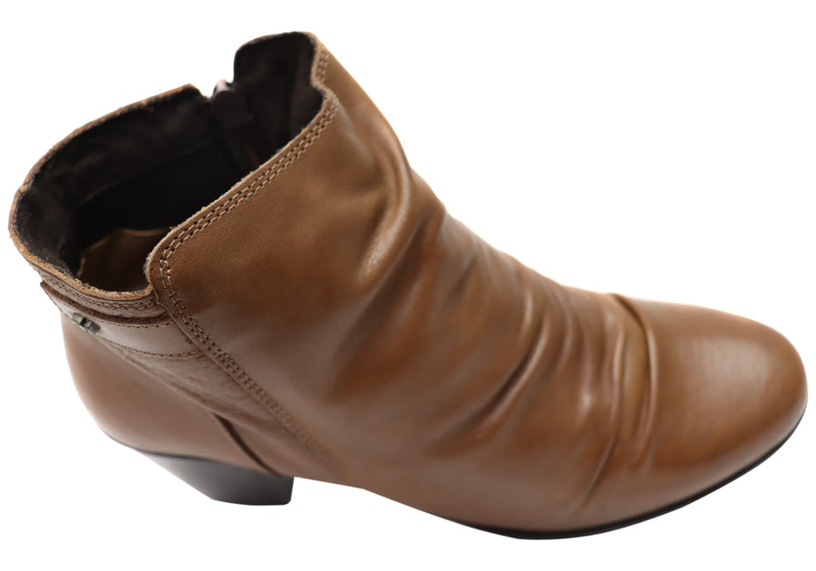 Perlatto Brooke Womens Comfortable Leather Ankle Boots Made In Brazil