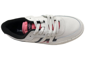 Lacoste Women Leather Lace Up L001 Heel Pop Sneakers