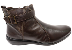 Perlatto Tess Womens Comfortable Leather Ankle Boots Made In Brazil