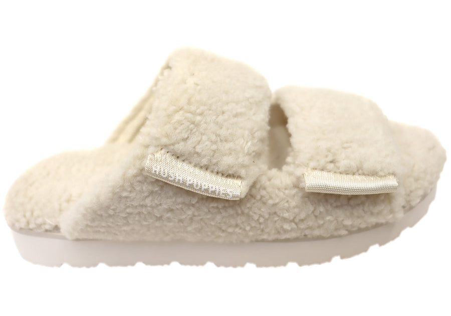 Hush Puppies Fluffy Womens Comfortable Open Toe Slippers