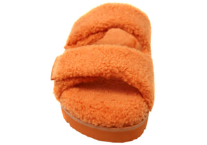 Hush Puppies Fluffy Womens Comfortable Open Toe Slippers