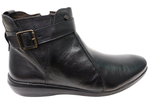 Perlatto Tess Womens Comfortable Leather Ankle Boots Made In Brazil