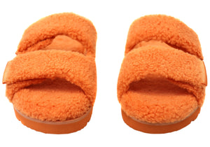 Hush Puppies Fluffy Womens Comfortable Open Toe Slippers