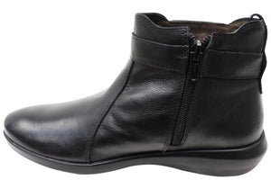 Perlatto Tess Womens Comfortable Leather Ankle Boots Made In Brazil