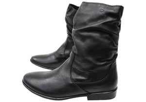 Perlatto Lucia Womens Brazilian Comfortable Leather Mid Calf Boots