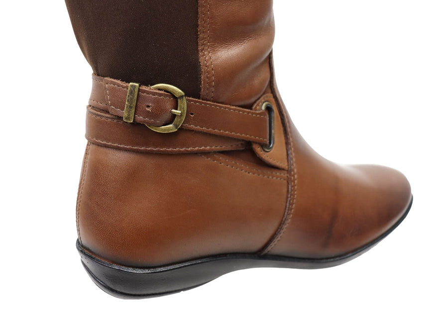 Perlatto Olander Womens Brazilian Comfortable Leather Knee High Boots