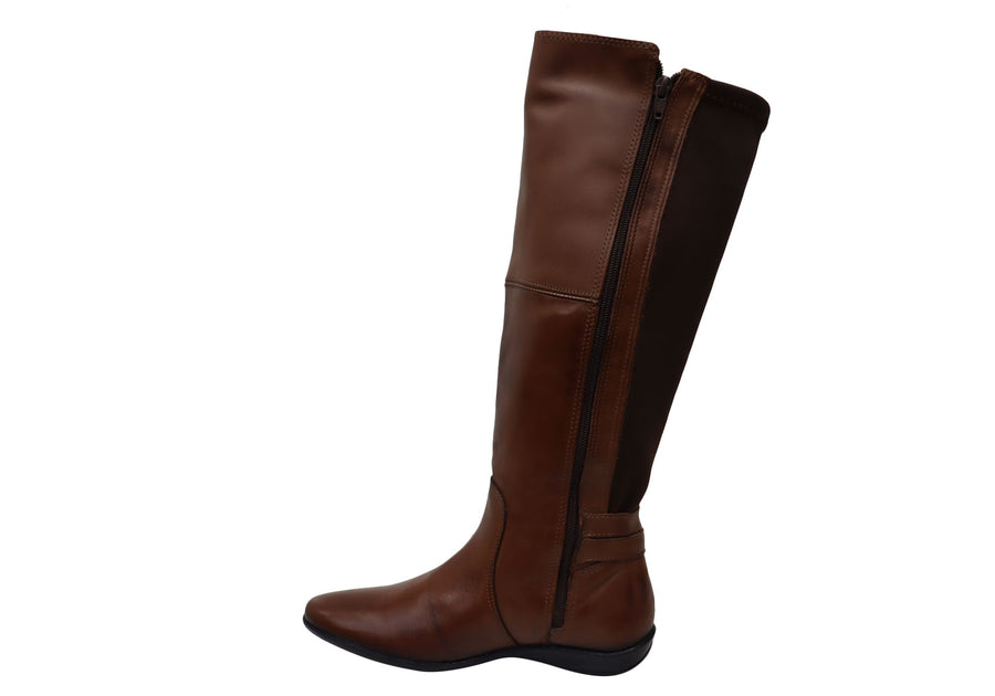 Perlatto Olander Womens Brazilian Comfortable Leather Knee High Boots