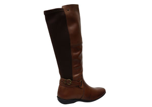 Perlatto Olander Womens Brazilian Comfortable Leather Knee High Boots