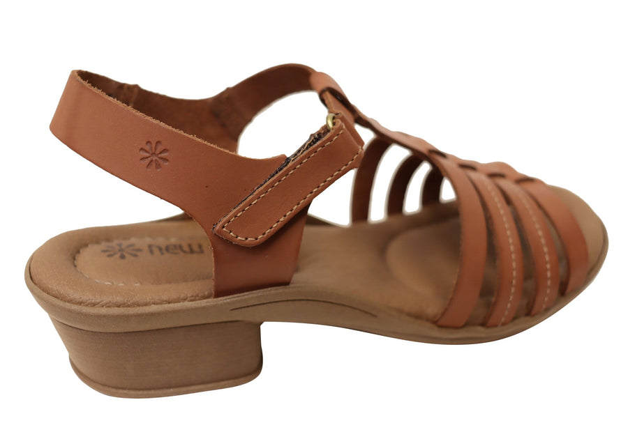 New Face Jaslyn Womens Brazilian Comfortable Leather Low Heel Sandals
