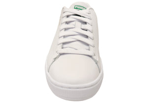 Puma Mens Basket Classic XXI Comfortable White Lace Up Sneakers