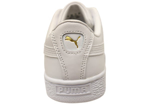 Puma Mens Basket Classic XXI Comfortable White Lace Up Sneakers