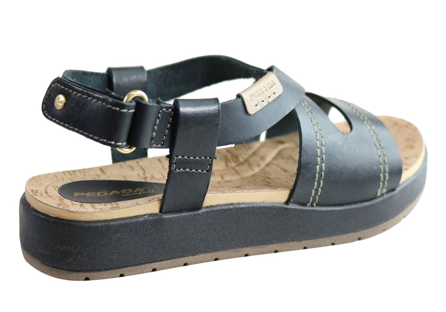 Pegada Tracie Womens Comfort Cushioned Leather Sandals Made In Brazil