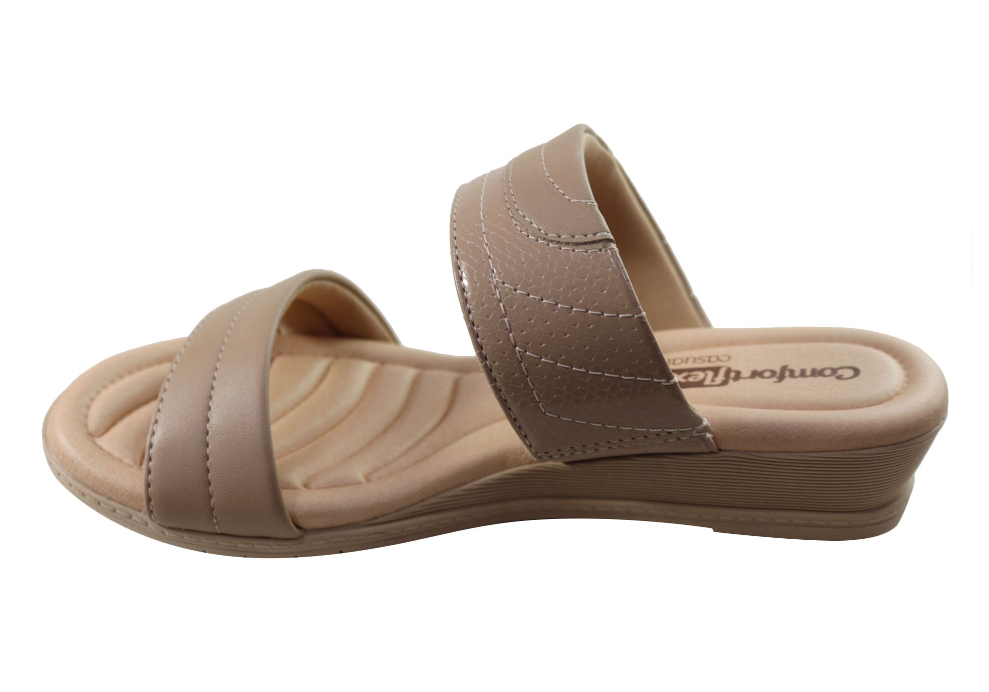 Comfortflex Cianne Womens Comfort Wedge Slides Sandals Made In Brazil