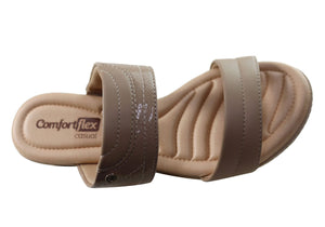Comfortflex Cianne Womens Comfort Wedge Slides Sandals Made In Brazil