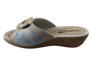 Comfortflex Hilda Womens Comfort Wedge Slides Sandals Made In Brazil