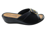 Comfortflex Hilda Womens Comfort Wedge Slides Sandals Made In Brazil