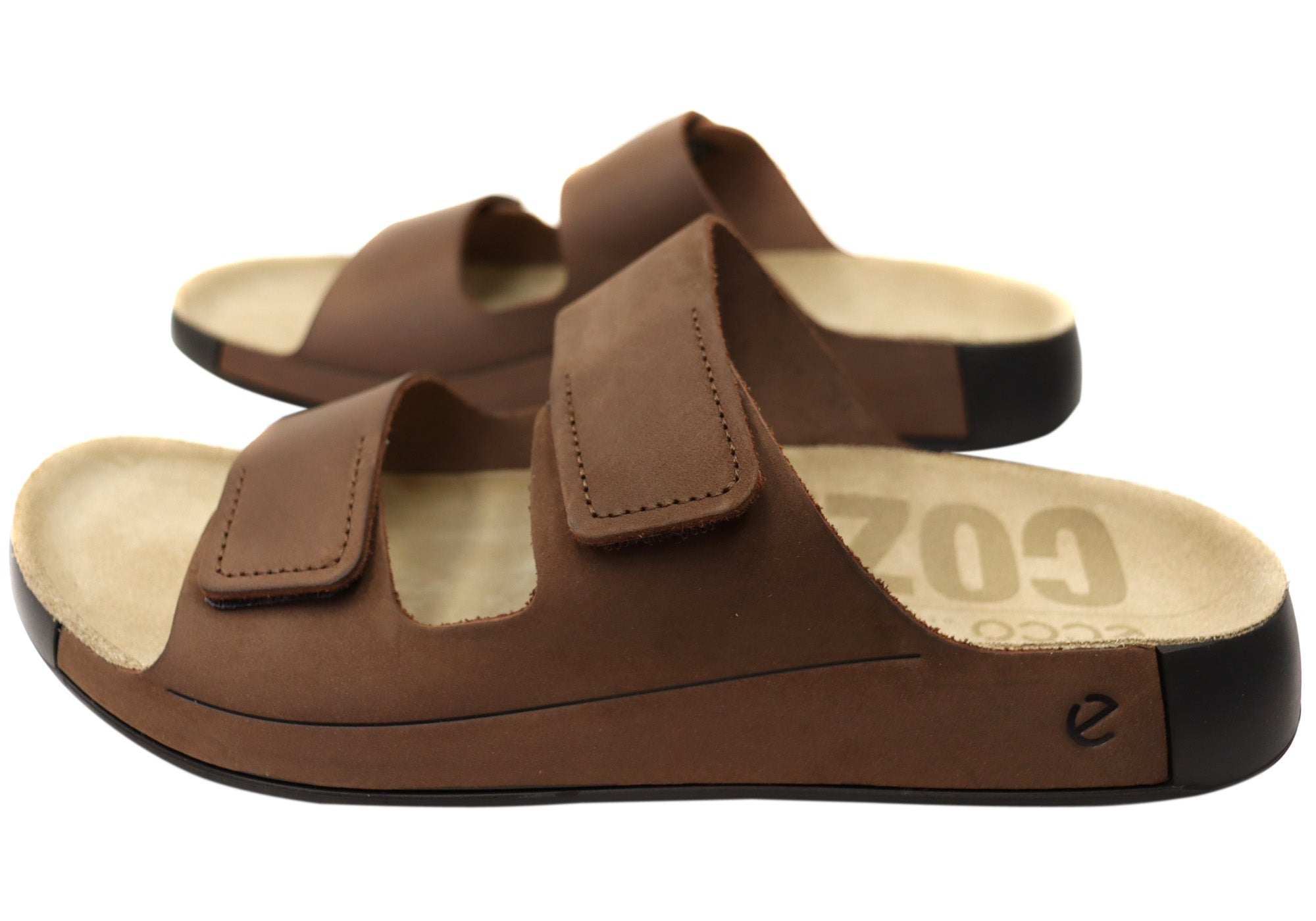 ECCO Cozmo Mens Comfortable Leather Slides Sandals