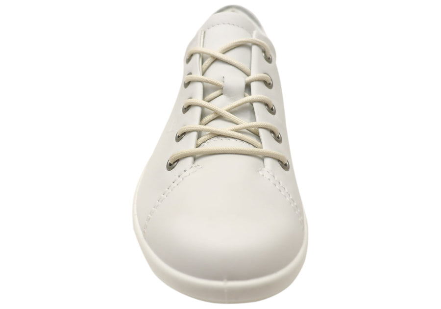 ECCO Womens Comfortable Leather Soft 2.0 Sneakers Shoes