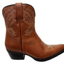 D Milton Edwina Womens Leather Western Cowboy Ankle Boots