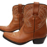 D Milton Edwina Womens Leather Western Cowboy Ankle Boots