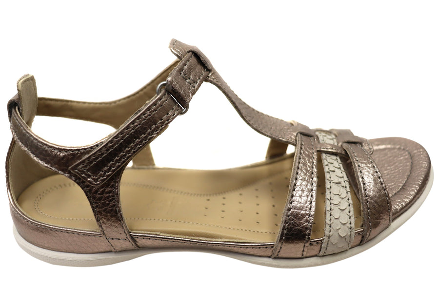 ECCO Flash T Strap Womens Comfortable Leather Sandals