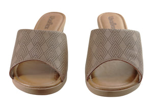 Usaflex Anatolia Womens Comfort Leather Slides Sandals Made In Brazil