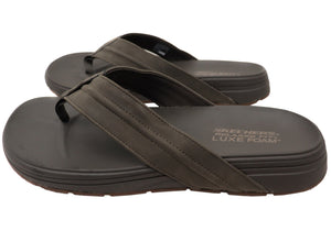 Skechers Mens Relaxed Fit Patino Marlee Extra Wide Fit Thongs Sandals