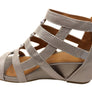 Sofft Rio II Womens Leather Wedge Sandals With Comfort Footbed