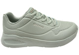 Skechers Womens Uno Lite Lite Work Comfortable Slip On Shoes Sage