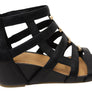 Sofft Rio II Womens Leather Wedge Sandals With Comfort Footbed