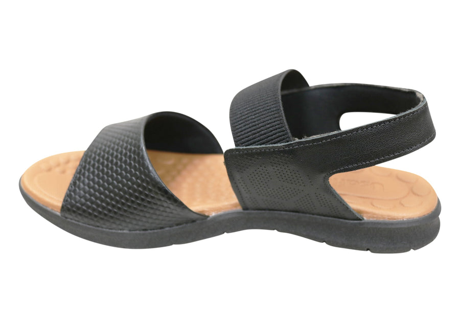 Usaflex Calandra Womens Comfortable Leather Sandals Made In Brazil
