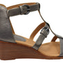 Sofft Gaige Womens Leather Wedge Sandals With Comfort Footbed