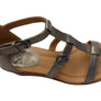 Sofft Gaige Womens Leather Wedge Sandals With Comfort Footbed