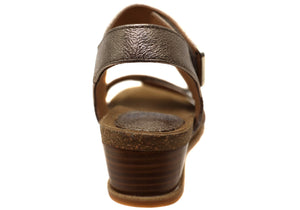 Sofft Verdi II Womens Leather Wedge Sandals With Comfort Footbed