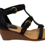 Sofft Gaige Womens Leather Wedge Sandals With Comfort Footbed