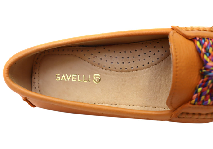 Savelli Erin Womens Comfortable Leather Loafers Shoes Made In Brazil