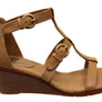 Sofft Gaige Womens Leather Wedge Sandals With Comfort Footbed