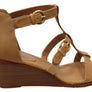 Sofft Gaige Womens Leather Wedge Sandals With Comfort Footbed