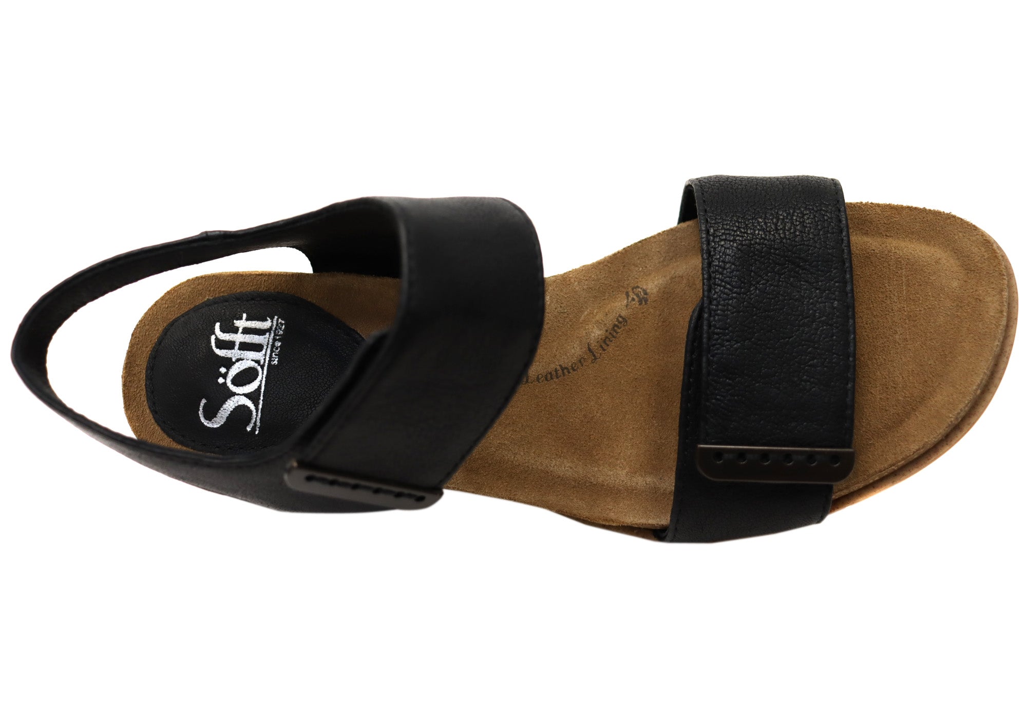 Sofft Verdi II Womens Leather Wedge Sandals With Comfort Footbed