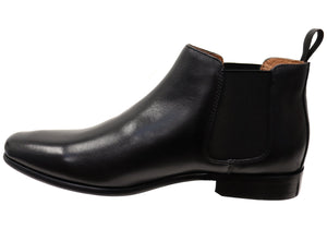 Florsheim Mens EE Extra Wide Leather Barret Plain Toe Chelsea Boots