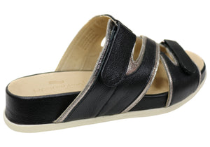 Opananken Jessie Womens Comfortable Leather Brazilian Slides Sandals
