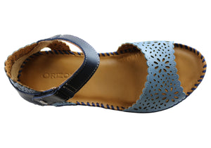 Orizonte Franni Womens European Comfortable Leather Wedge Sandals