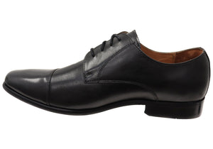 Florsheim Mens Cross Cap Toe Derby EE Extra Wide Leather Dress Shoes