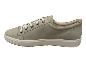 ECCO Womens Comfortable Leather Soft 7 Side Zip Sneakers Shoes